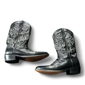 Dan Post Milwaukee leather cowboy boots in black    Size 9.5